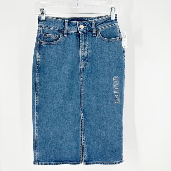 GAP denim pencil skirt versatile casual date night office street wear size 0 - Picture 1 of 9